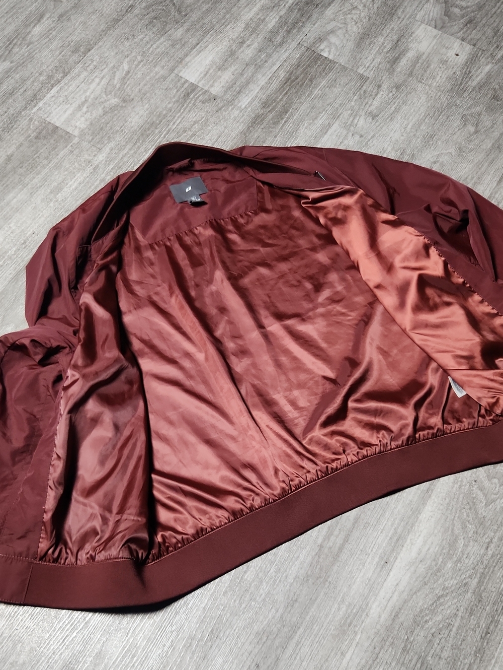 H&M Burgundy Zip-Front Bomber Jacket - Picture 4 of 7